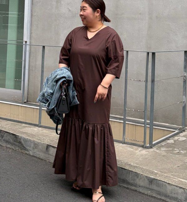  「コクーンスリーブワンピース」|ワンピース|ブラウン