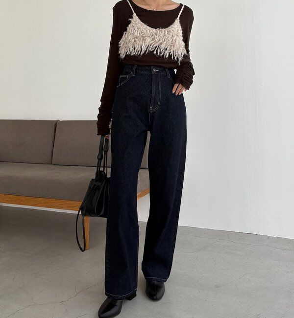  「【コラボ限定カラー/ホワイト・ベージュ】13ozハイウエストストレートデニム」|デニム|