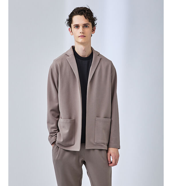 ABAHOUSE「【セットアップ対応】ハイストレッチ ジョーゼット カーディガン/ジャケット」|カーディガン|グレージュ