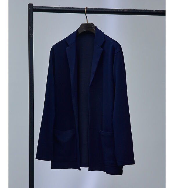 ABAHOUSE「【セットアップ対応】ハイストレッチ ジョーゼット カーディガン/ジャケット」|カーディガン|ネイビー