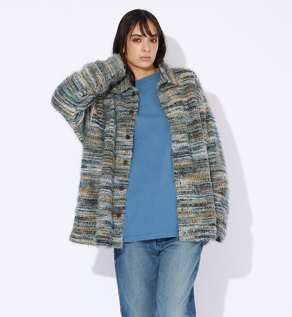 ABAHOUSE「【Revo.】モヘアライクシャツジャケット/ニットジャケット」|カーディガン|