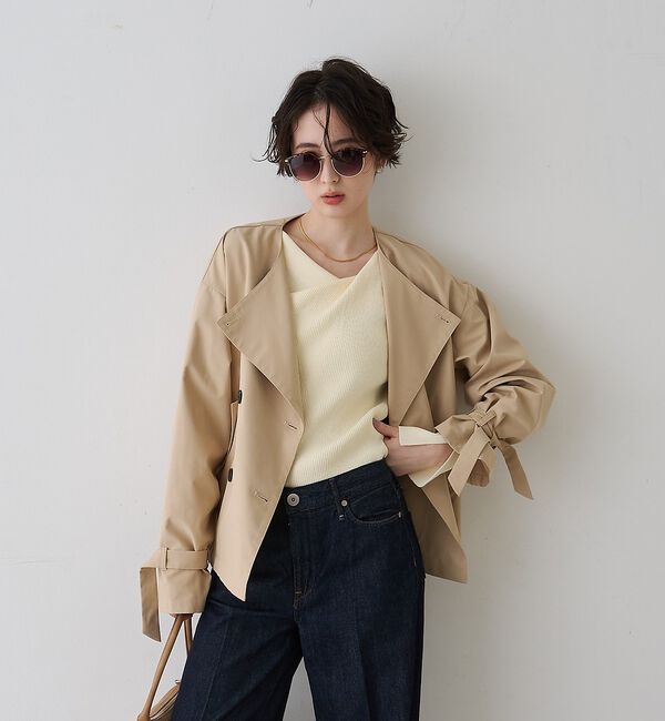 Rouge vif「【撥水・防花粉加工】【一部店舗限定】キャンディスリーブショートトレンチコート」|トレンチコート|
