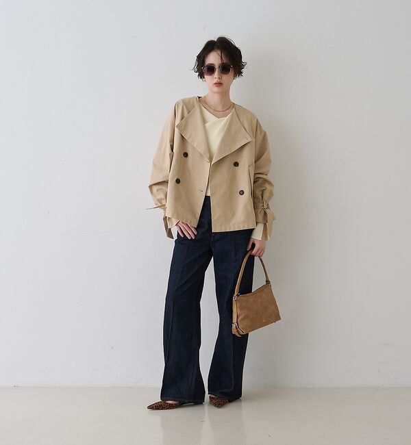 Rouge vif「【撥水・防花粉加工】【一部店舗限定】キャンディスリーブショートトレンチコート」|トレンチコート|