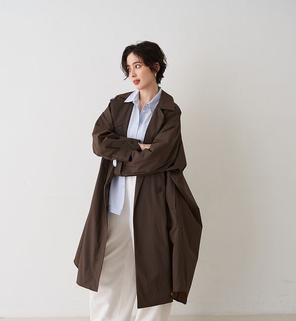 Rouge vif「NEWクリスピー撥水ライトロングコート」|ステンカラーコート|