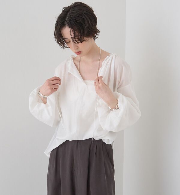 Rouge vif「【一部店舗限定】バルーンスリーブシアーブラウス【予約】」|シャツ・ブラウス|