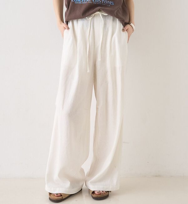Rouge vif「【セットアップ対応】リネンタックイージーパンツ【予約】」|その他|ホワイト