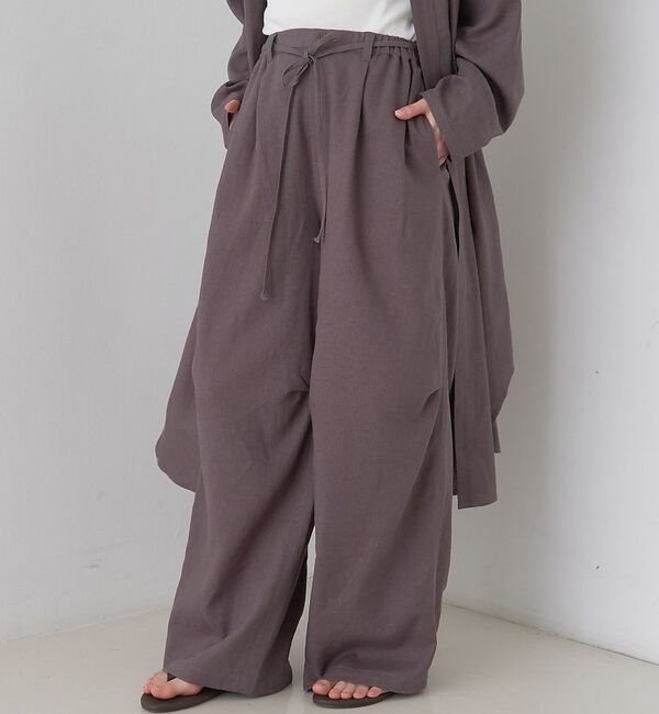 Rouge vif「【セットアップ対応】リネンタックイージーパンツ【予約】」|その他|チャコールグレー