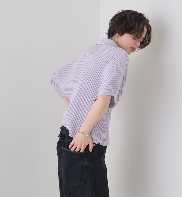 Rouge vif「リブドルマンス襟付きニットカーディガン/プルオーバー【予約】」|ニット・セーター|