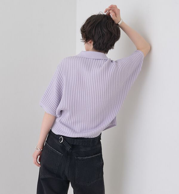 Rouge vif「リブドルマンス襟付きニットカーディガン/プルオーバー【予約】」|ニット・セーター|