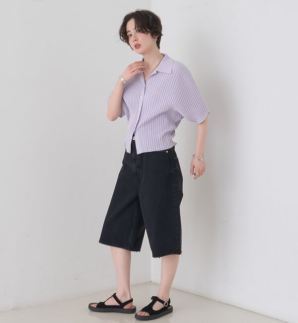 Rouge vif「リブドルマンス襟付きニットカーディガン/プルオーバー【予約】」|ニット・セーター|