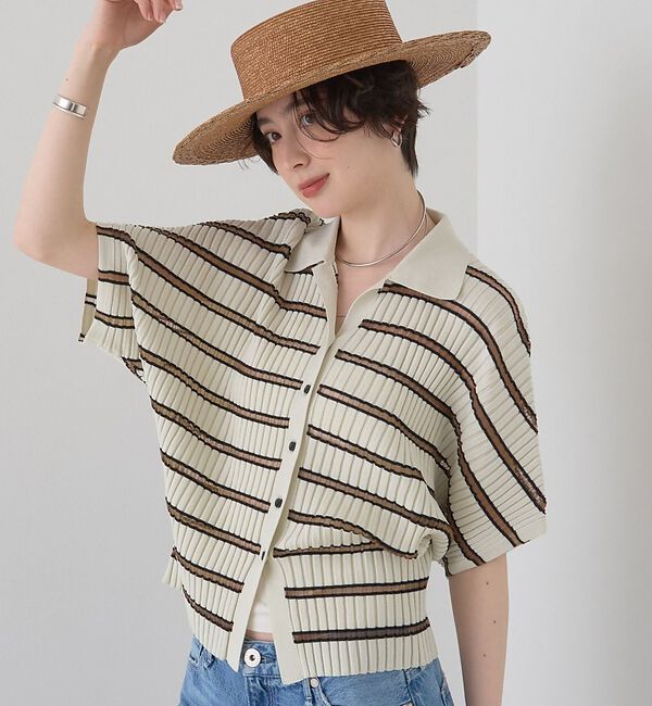 Rouge vif「リブドルマンス襟付きニットカーディガン/プルオーバー【予約】」|ニット・セーター|その他