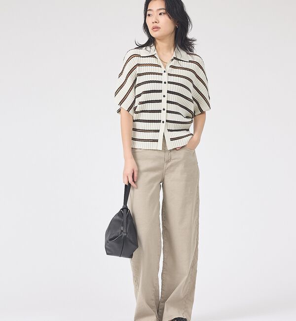 Rouge vif「リブドルマンス襟付きニットカーディガン/プルオーバー【予約】」|ニット・セーター|