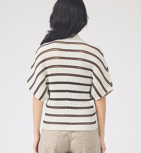 Rouge vif「リブドルマンス襟付きニットカーディガン/プルオーバー【予約】」|ニット・セーター|