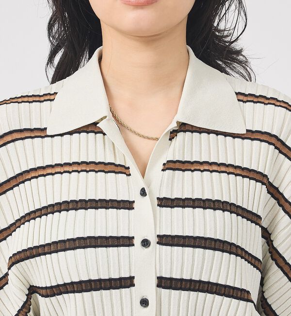 Rouge vif「リブドルマンス襟付きニットカーディガン/プルオーバー【予約】」|ニット・セーター|