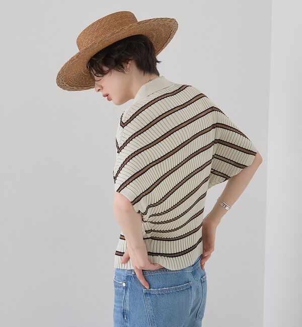 Rouge vif「リブドルマンス襟付きニットカーディガン/プルオーバー【予約】」|ニット・セーター|