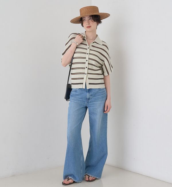 Rouge vif「リブドルマンス襟付きニットカーディガン/プルオーバー【予約】」|ニット・セーター|