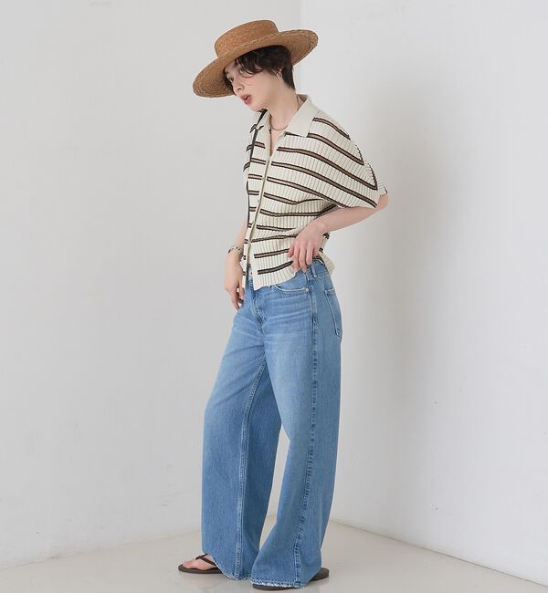 Rouge vif「リブドルマンス襟付きニットカーディガン/プルオーバー【予約】」|ニット・セーター|