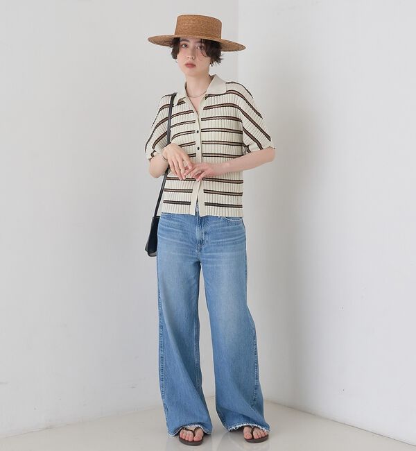 Rouge vif「リブドルマンス襟付きニットカーディガン/プルオーバー【予約】」|ニット・セーター|