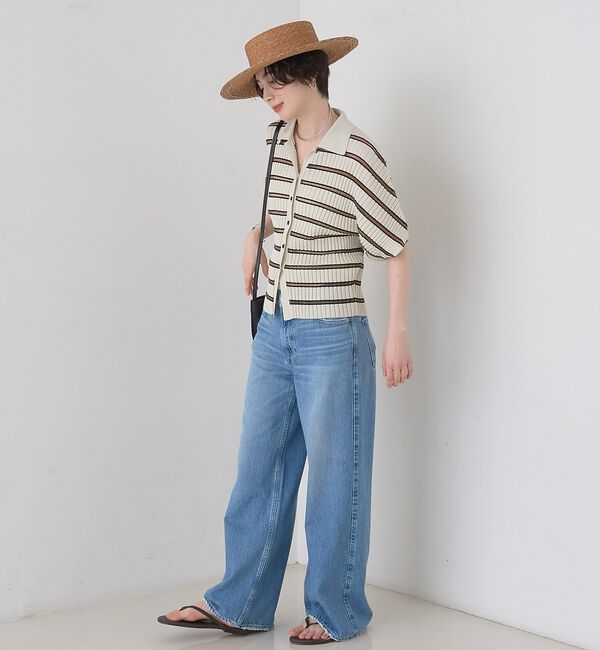 Rouge vif「リブドルマンス襟付きニットカーディガン/プルオーバー【予約】」|ニット・セーター|