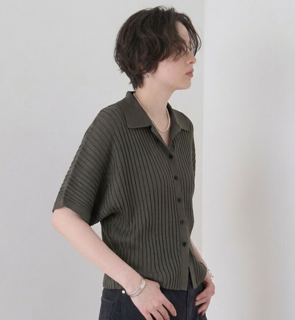 Rouge vif「リブドルマンス襟付きニットカーディガン/プルオーバー【予約】」|ニット・セーター|