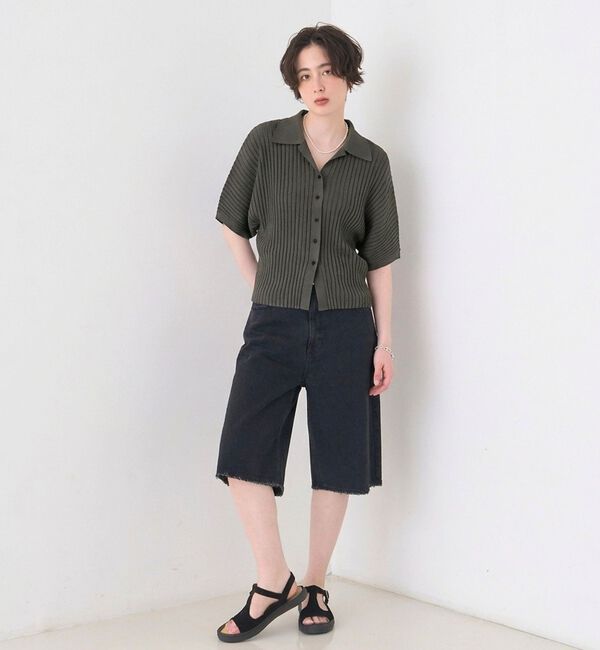 Rouge vif「リブドルマンス襟付きニットカーディガン/プルオーバー【予約】」|ニット・セーター|