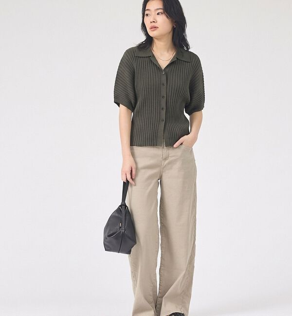 Rouge vif「リブドルマンス襟付きニットカーディガン/プルオーバー【予約】」|ニット・セーター|