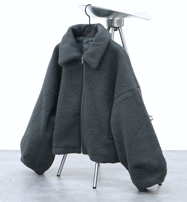 abahouse mavie「ブークレーショートブルゾン」|ブルゾン・スタジャン|グレー