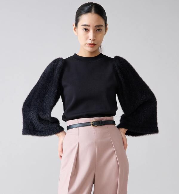 TIARA「フェザースリーブニット」|ニット・セーター|ブラック