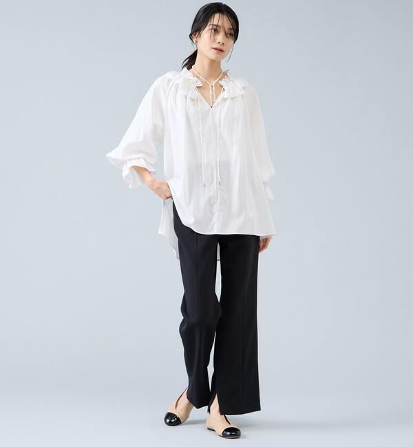 Liesse「フリルネックブラウス」|シャツ・ブラウス|