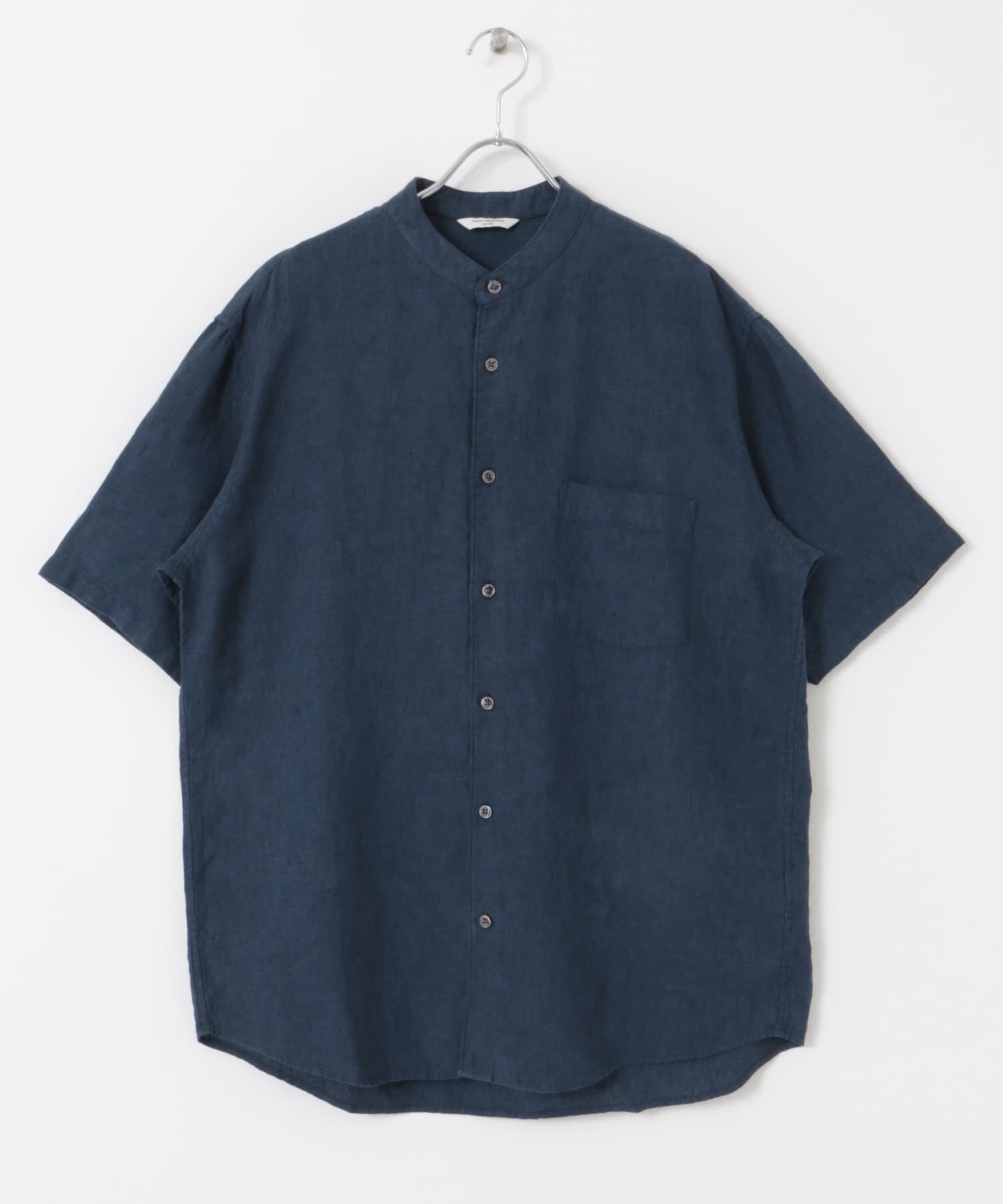 URBAN RESEARCH DOORS「『XLｻｲｽﾞ/WEB限定』ｼﾙｹｯﾄﾘﾈﾝ ﾊﾞﾝﾄﾞｶﾗｰｼｮｰﾄｽﾘｰ」|シャツ・ブラウス|