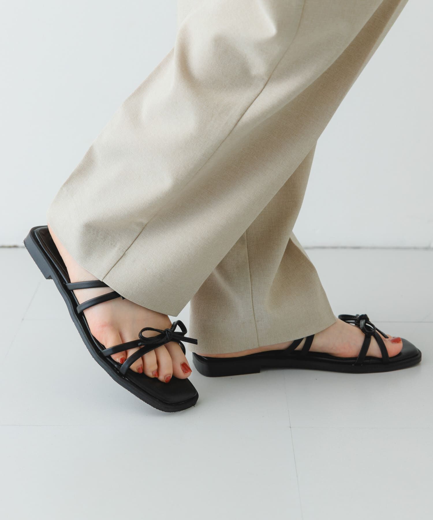 RODE SKO「『MADE IN JAPAN』ダブルリボンフラットサンダル」|サンダル|