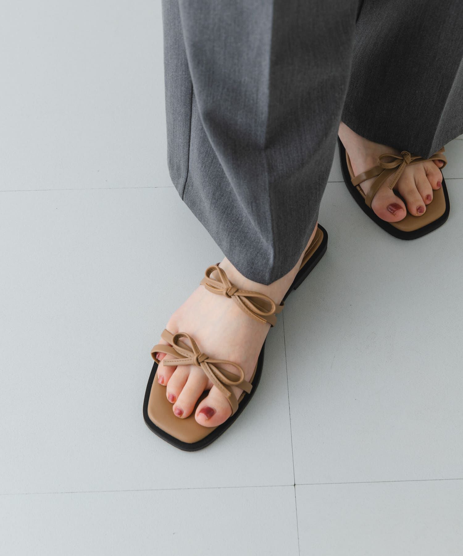 RODE SKO「『MADE IN JAPAN』ダブルリボンフラットサンダル」|サンダル|