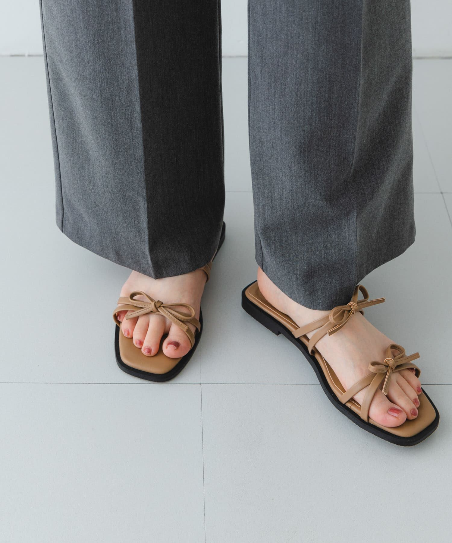 RODE SKO「『MADE IN JAPAN』ダブルリボンフラットサンダル」|サンダル|