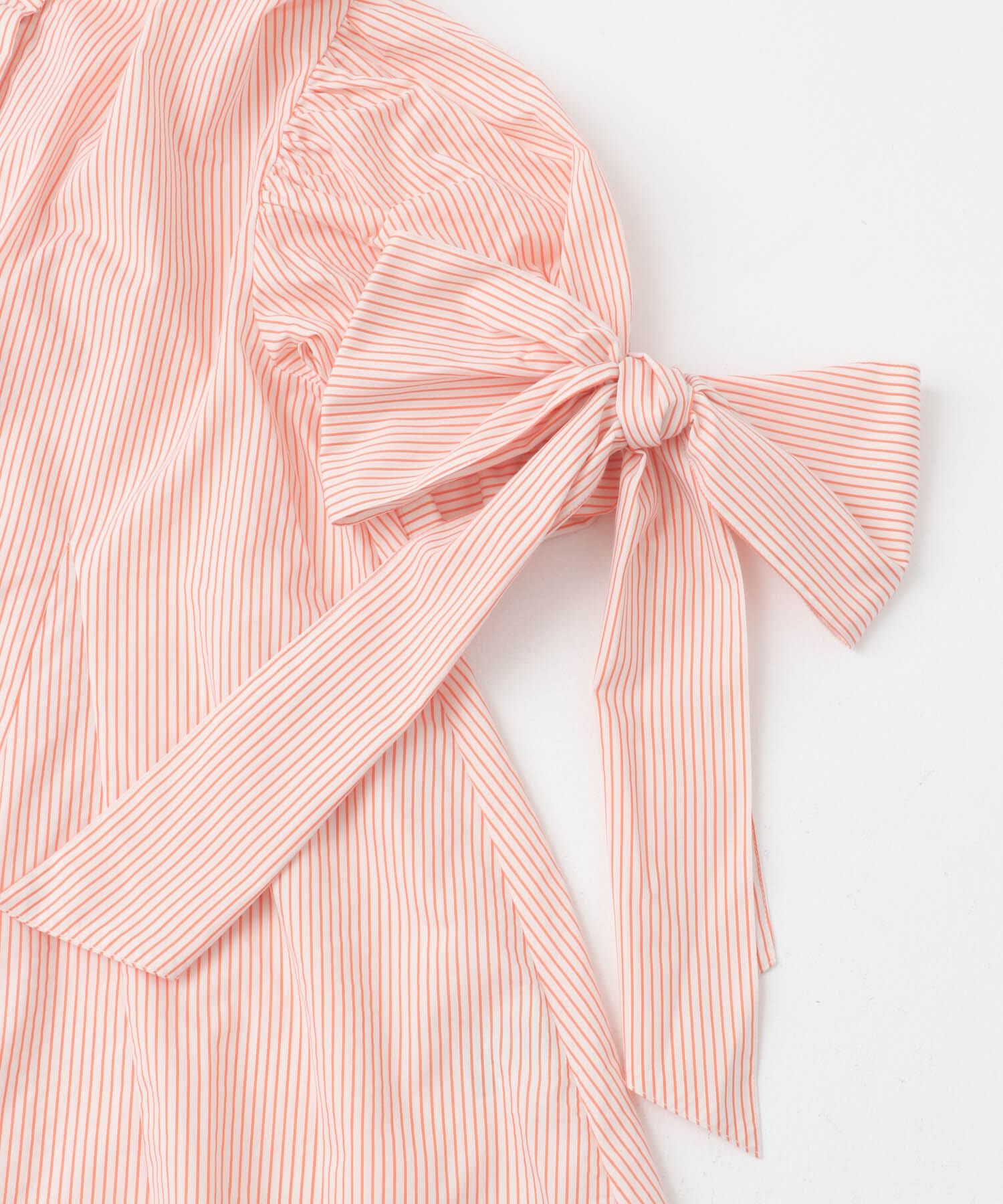 URBAN RESEARCH ROSSO「Mewl　ストライプBIGリボンシャツ」|シャツ・ブラウス|