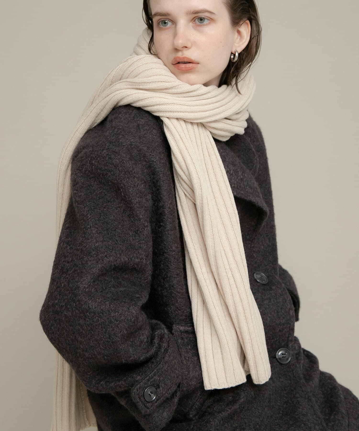 Sonny Label 「リブニットマフラー」|マフラー|アイボリー