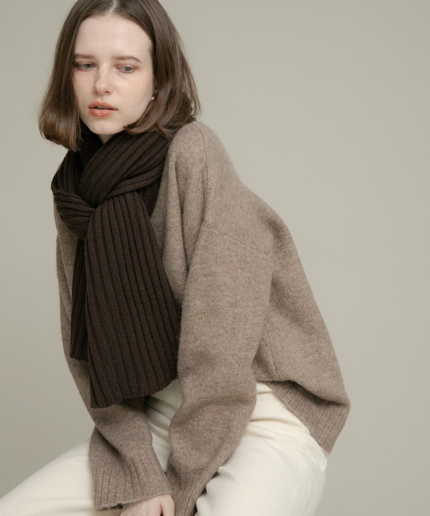 Sonny Label 「リブニットマフラー」|マフラー|ブラウン