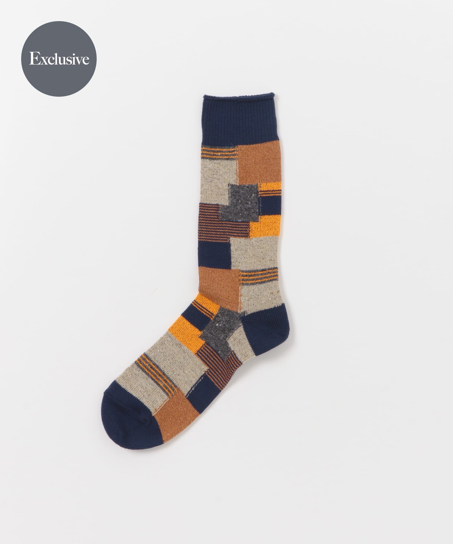 URBAN RESEARCH DOORS「『別注』Anonymous Ism&times;DOORS　パッチワーククルー」|ソックス|ネイビー