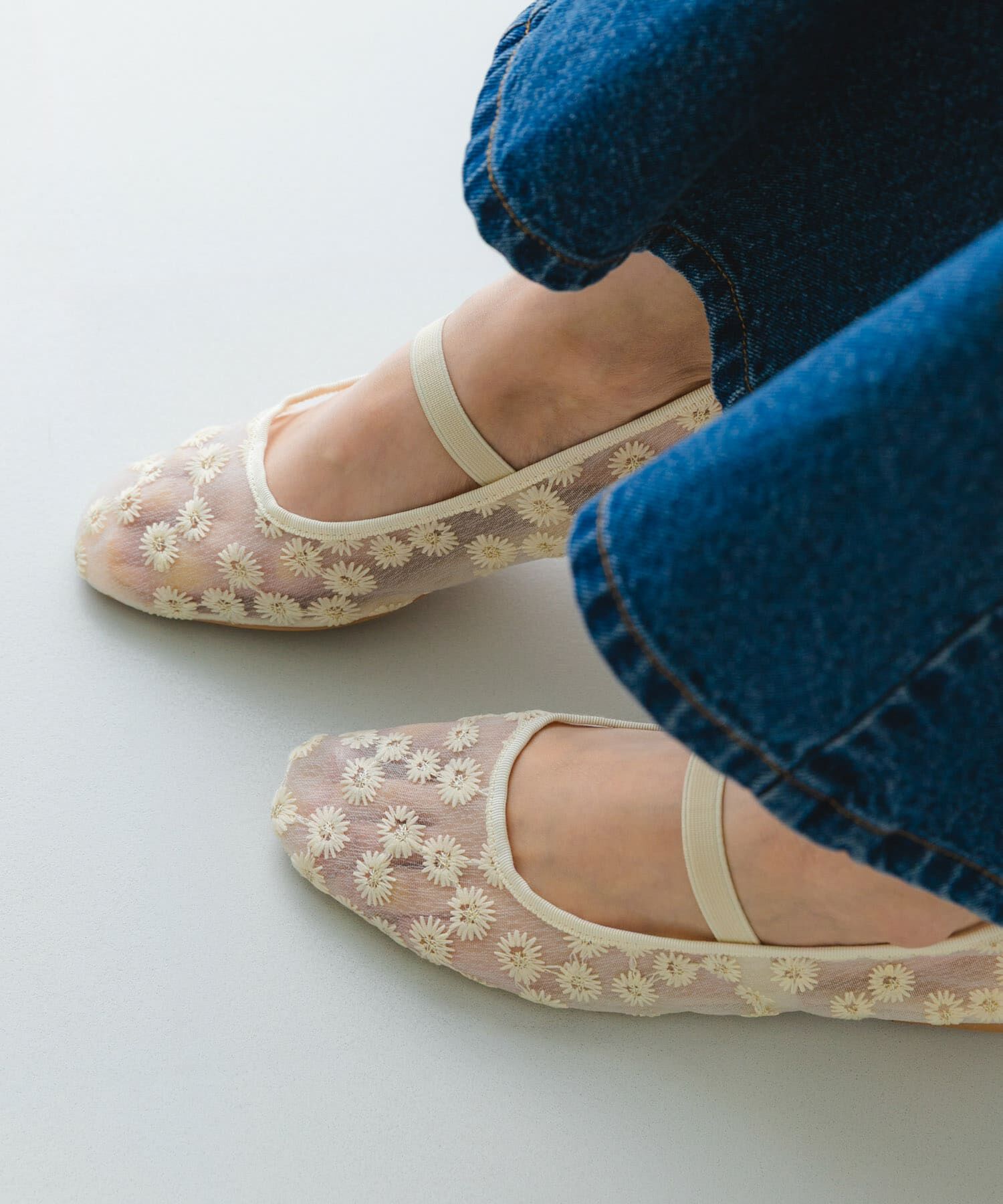 RODE SKO「フラワーシアーフラットシューズ」|バレエシューズ|