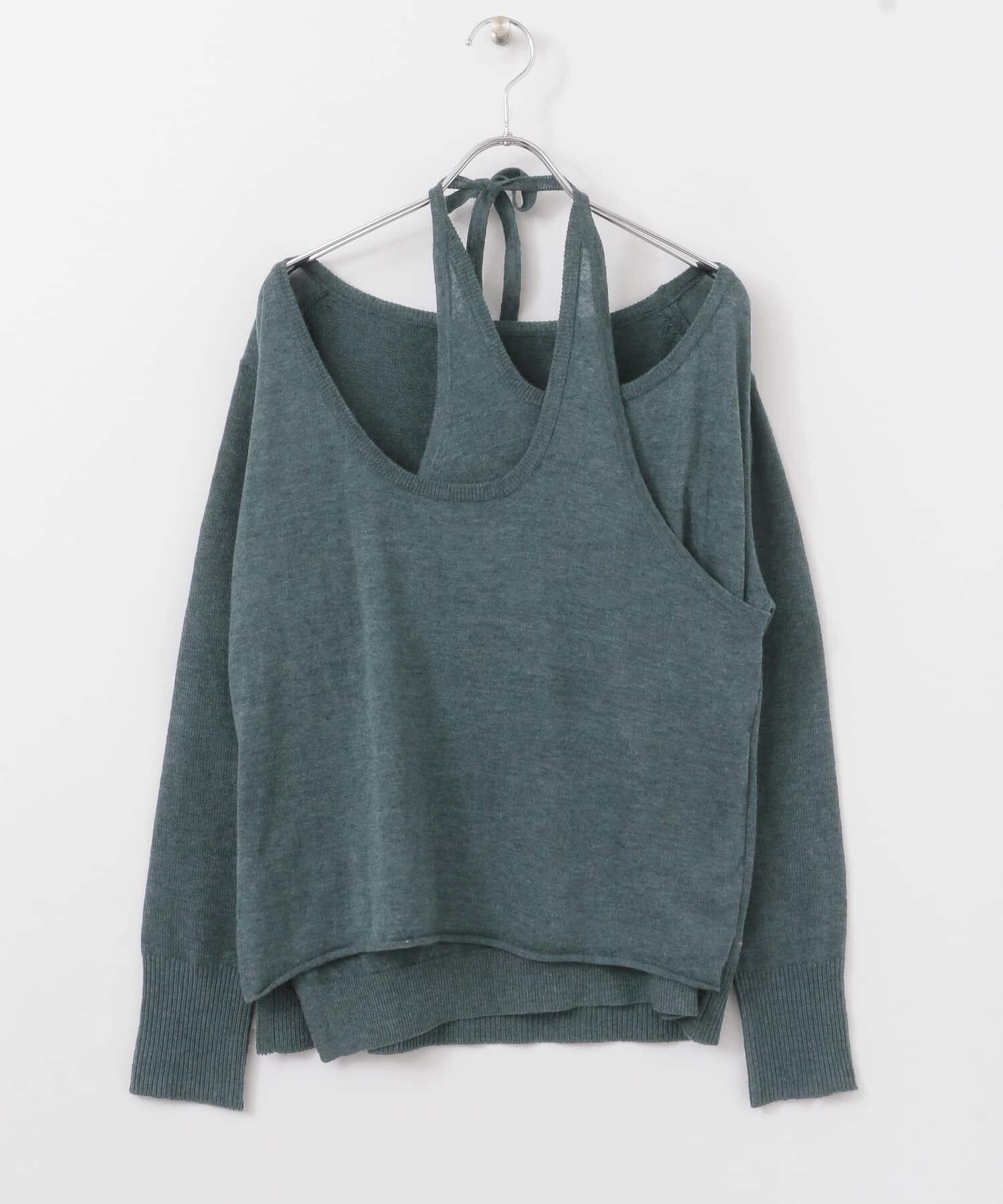  「ホルターネックレイヤードニット」|ニット・セーター|