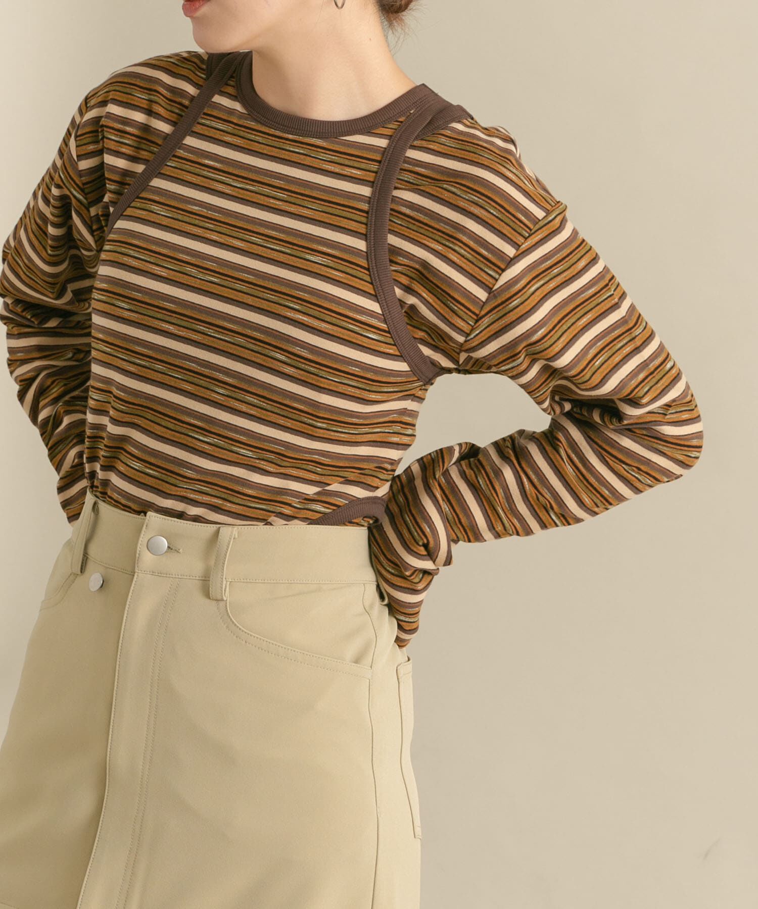  「ボーダータンクトップSETトップス」|Tシャツ・カットソー|イエロー系その他