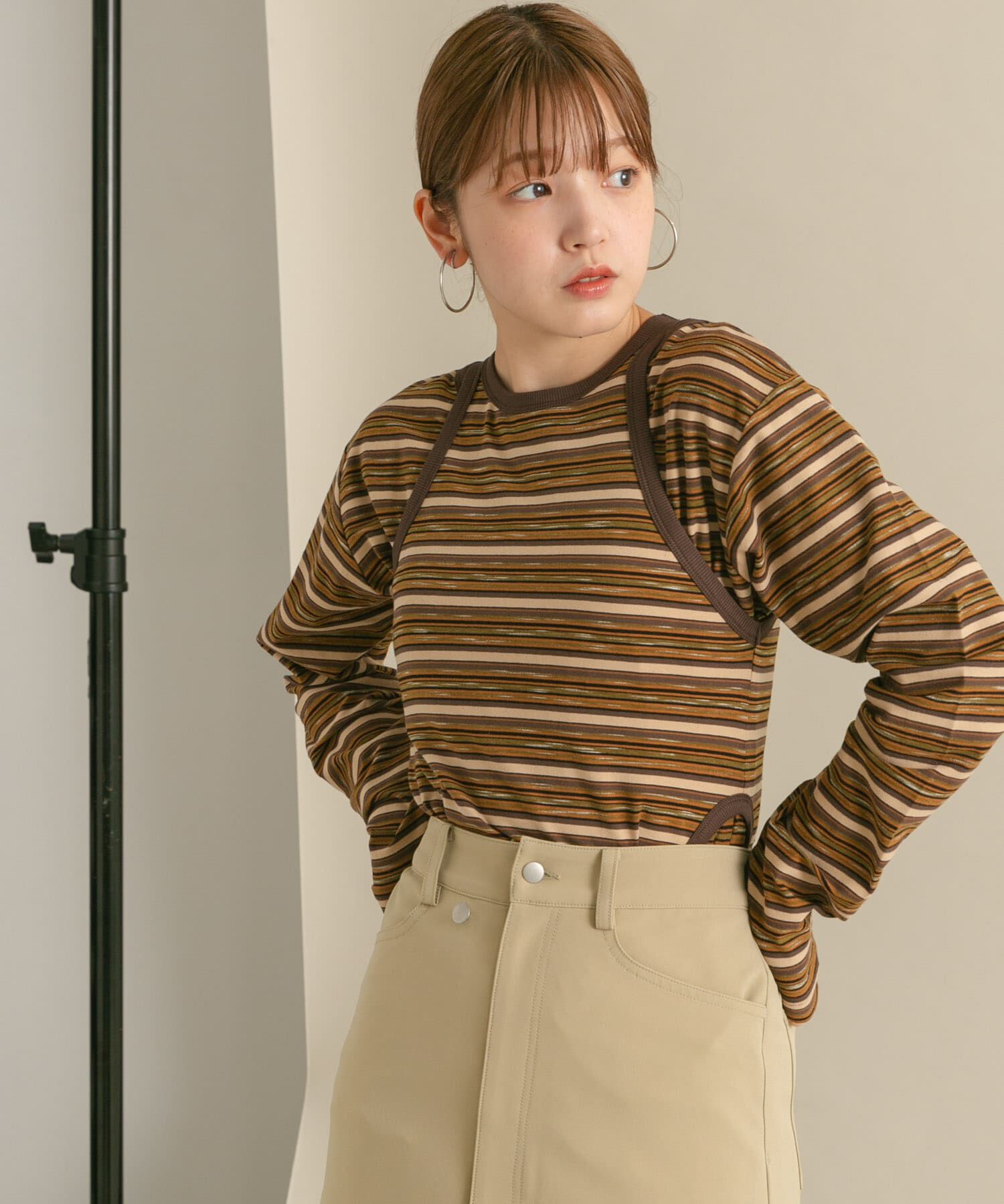  「ボーダータンクトップSETトップス」|Tシャツ・カットソー|