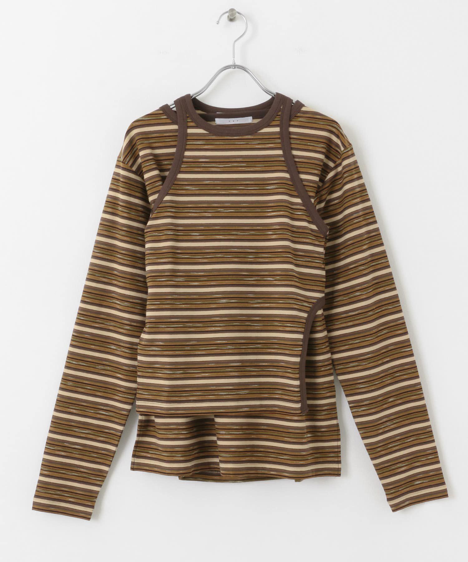  「ボーダータンクトップSETトップス」|Tシャツ・カットソー|