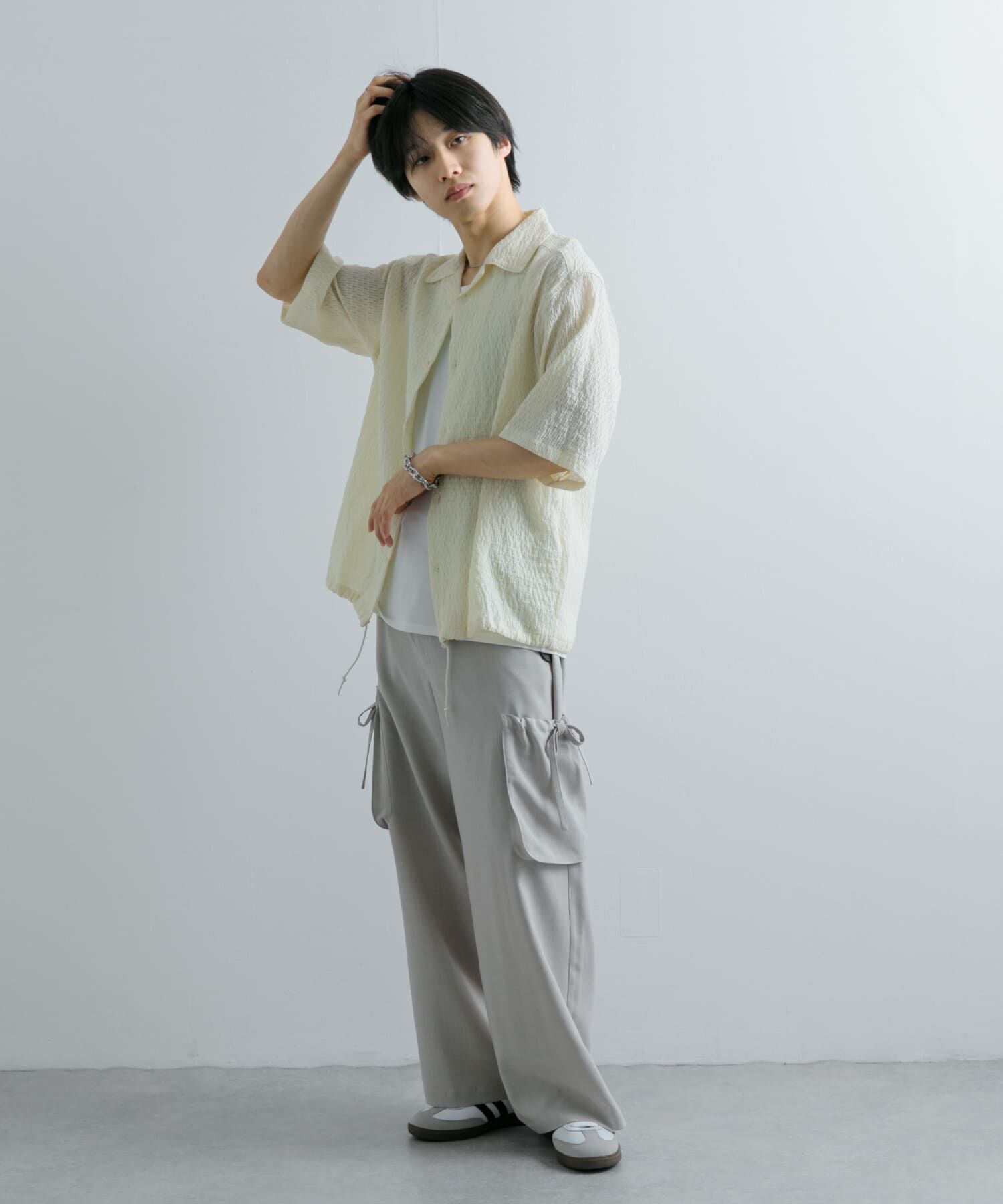 SENSE OF PLACE by URBAN RESEARCH「シアーレースドローコードオープンカラーシャツ」|シャツ・ブラウス|