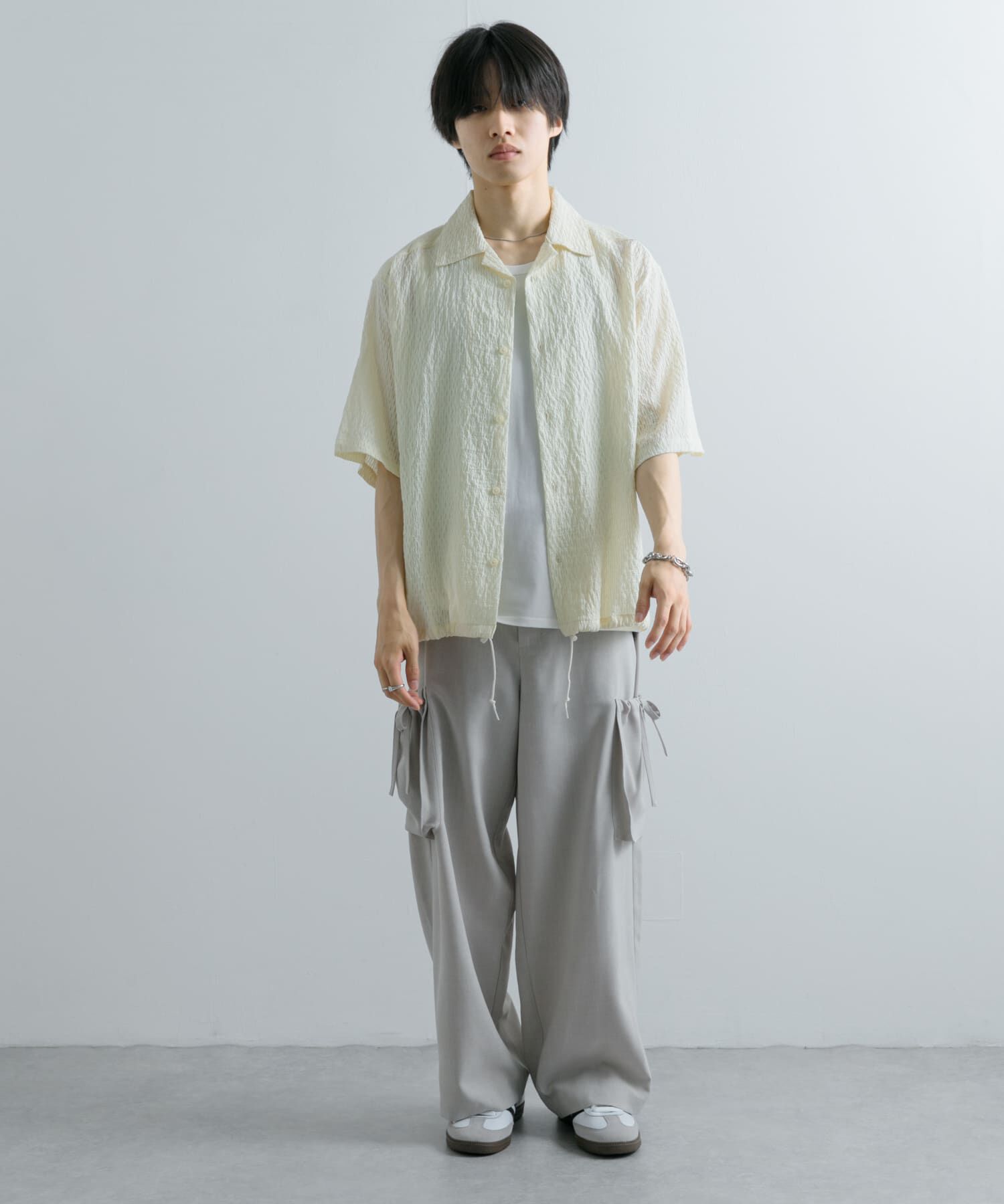 SENSE OF PLACE by URBAN RESEARCH「シアーレースドローコードオープンカラーシャツ」|シャツ・ブラウス|