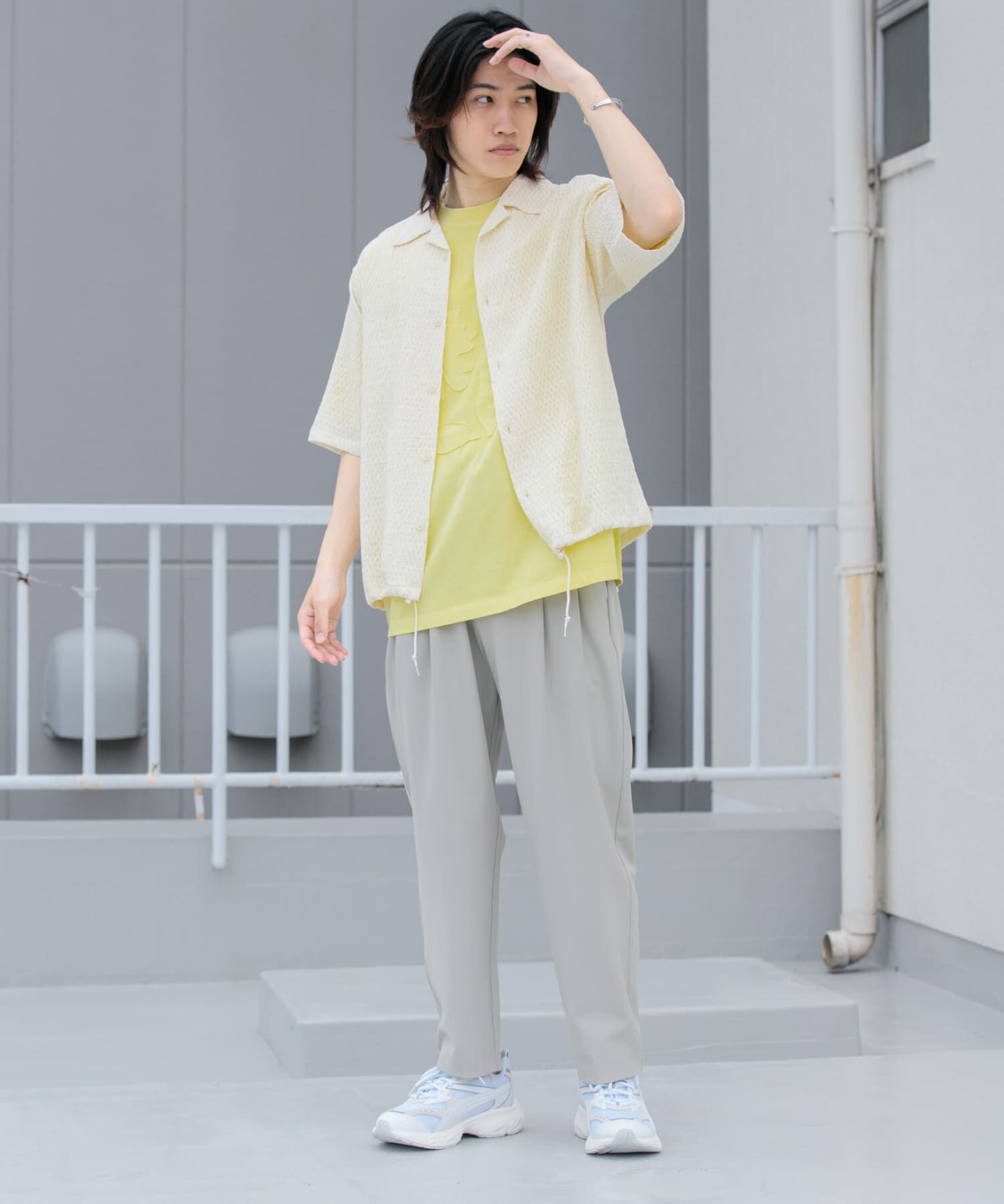 SENSE OF PLACE by URBAN RESEARCH「シアーレースドローコードオープンカラーシャツ」|シャツ・ブラウス|