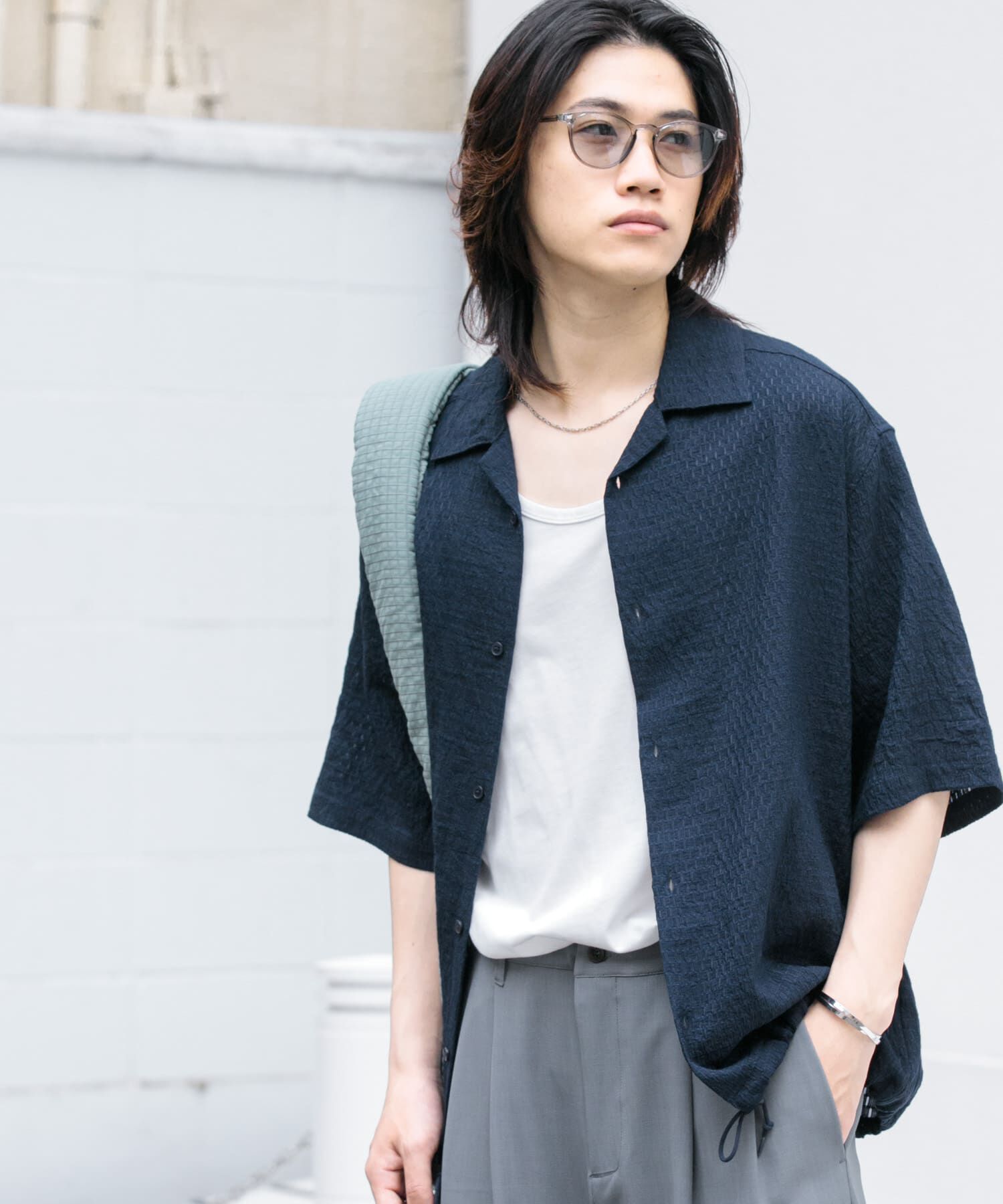 SENSE OF PLACE by URBAN RESEARCH「シアーレースドローコードオープンカラーシャツ」|シャツ・ブラウス|