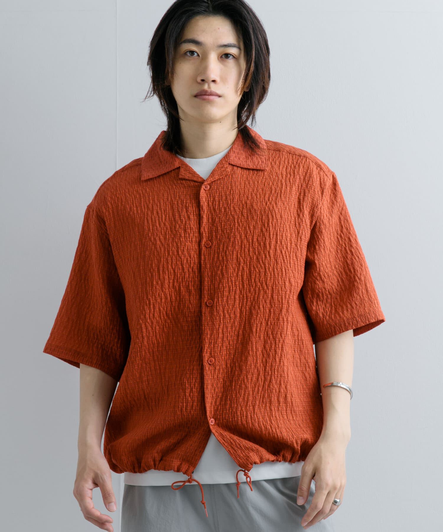 SENSE OF PLACE by URBAN RESEARCH「シアーレースドローコードオープンカラーシャツ」|シャツ・ブラウス|