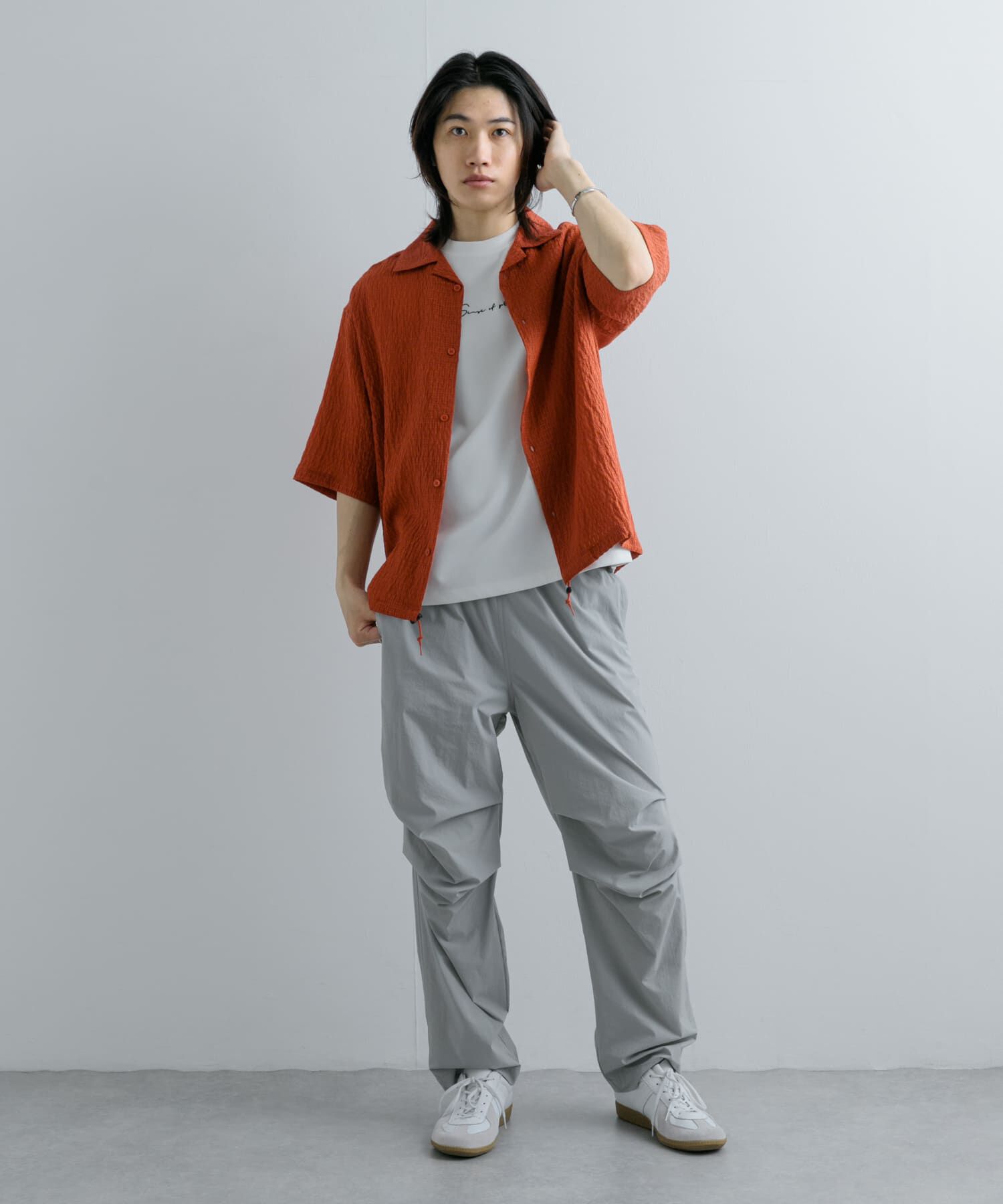 SENSE OF PLACE by URBAN RESEARCH「シアーレースドローコードオープンカラーシャツ」|シャツ・ブラウス|