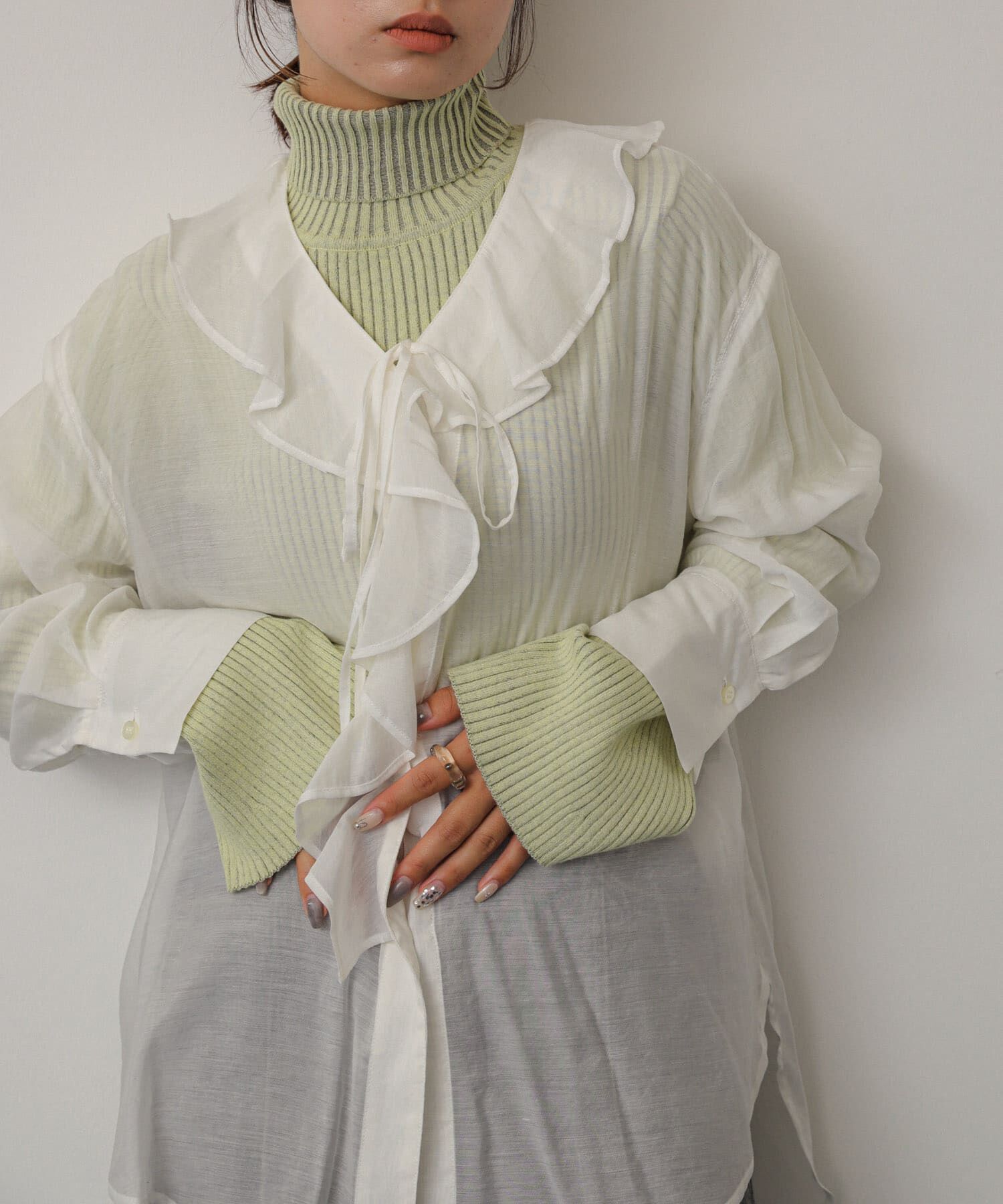 SENSE OF PLACE by URBAN RESEARCH「フリルカラーブラウス」|シャツ・ブラウス|オフホワイト
