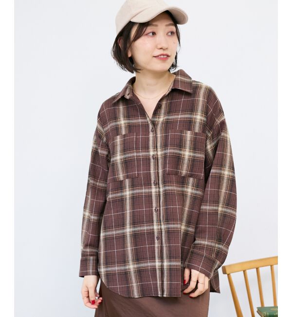  「《手洗い可能》チェックオーバーシャツ」|シャツ・ブラウス|
